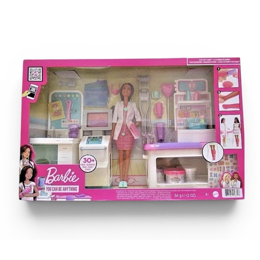 Barbie You Can Be Anything Fast Cast Clinic Playset 30 Pc Set New Sealed Box